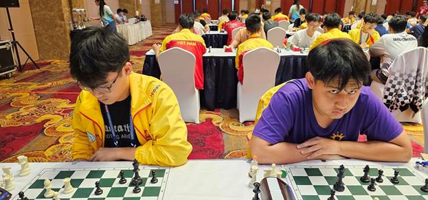 May be an image of 5 people, chess and text
